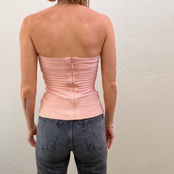 Herve Leger Pink Bandage Strapless Top - Picture 5 of 10